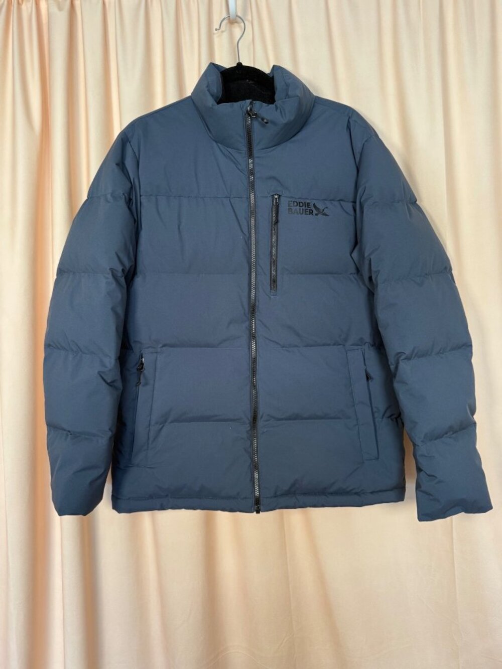 Eddie Bauer Mens Down 550 Puffer Jacket Size M Navy Blue Gorpcore Outdoors